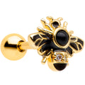 16G 1/4 Clear Gem Gold Tone Insect Bee Cartilage Tragus Earring