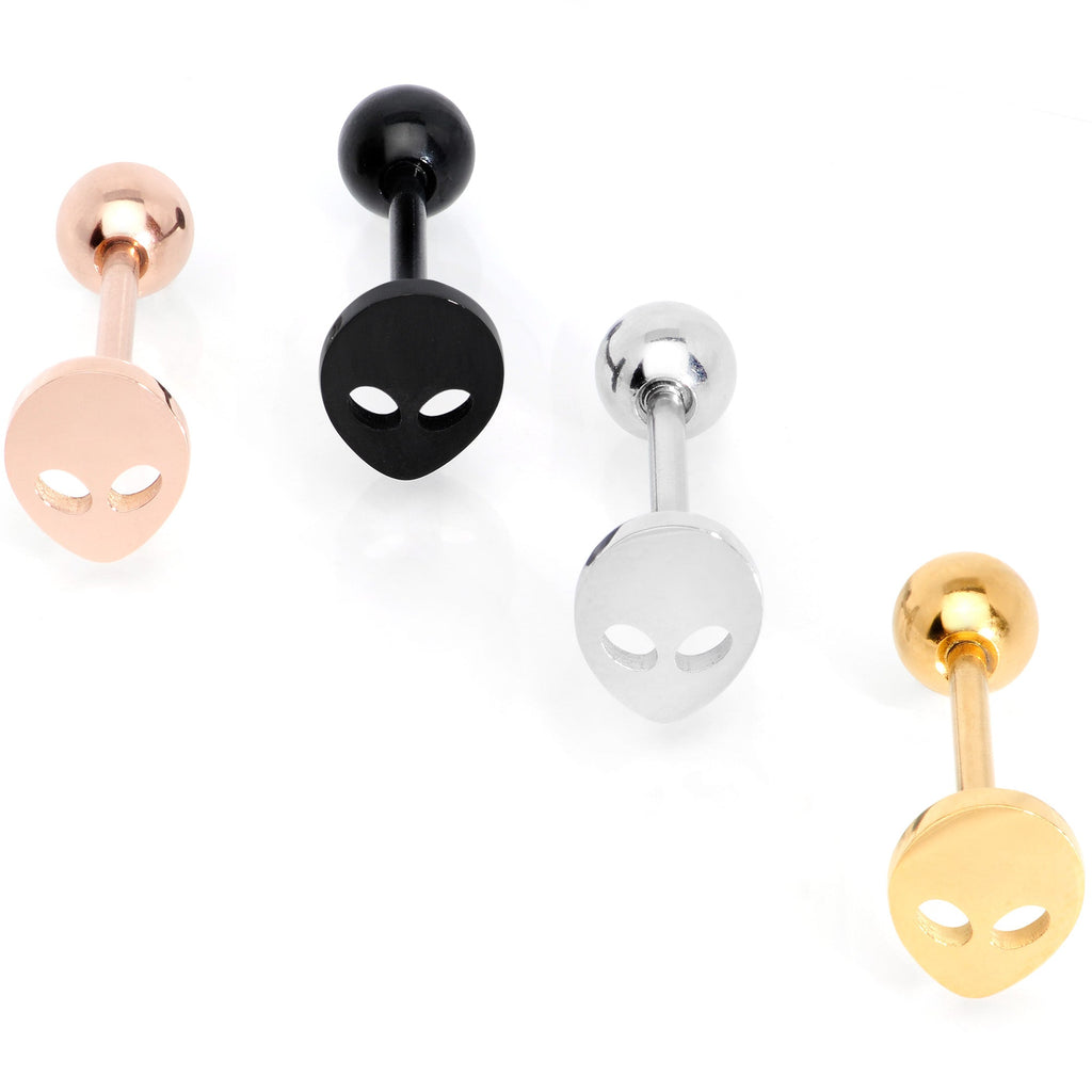 Multicolor Outer Space Aliens Barbell Tongue Ring Set of 4