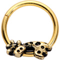 16G 3/8  Gold Tone Happy Giraffe Hinged Segment Ring