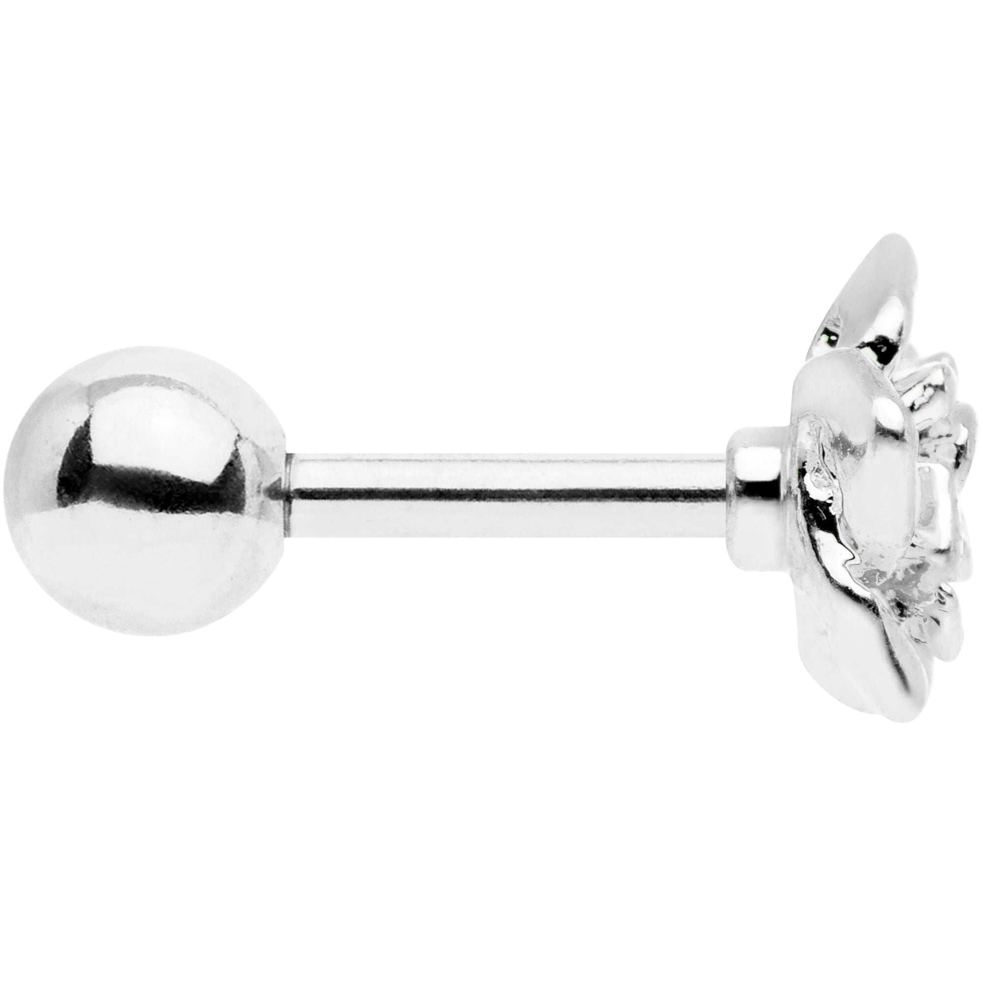 16G 1/4 Openwork Rose Flower Cartilage Tragus Earring
