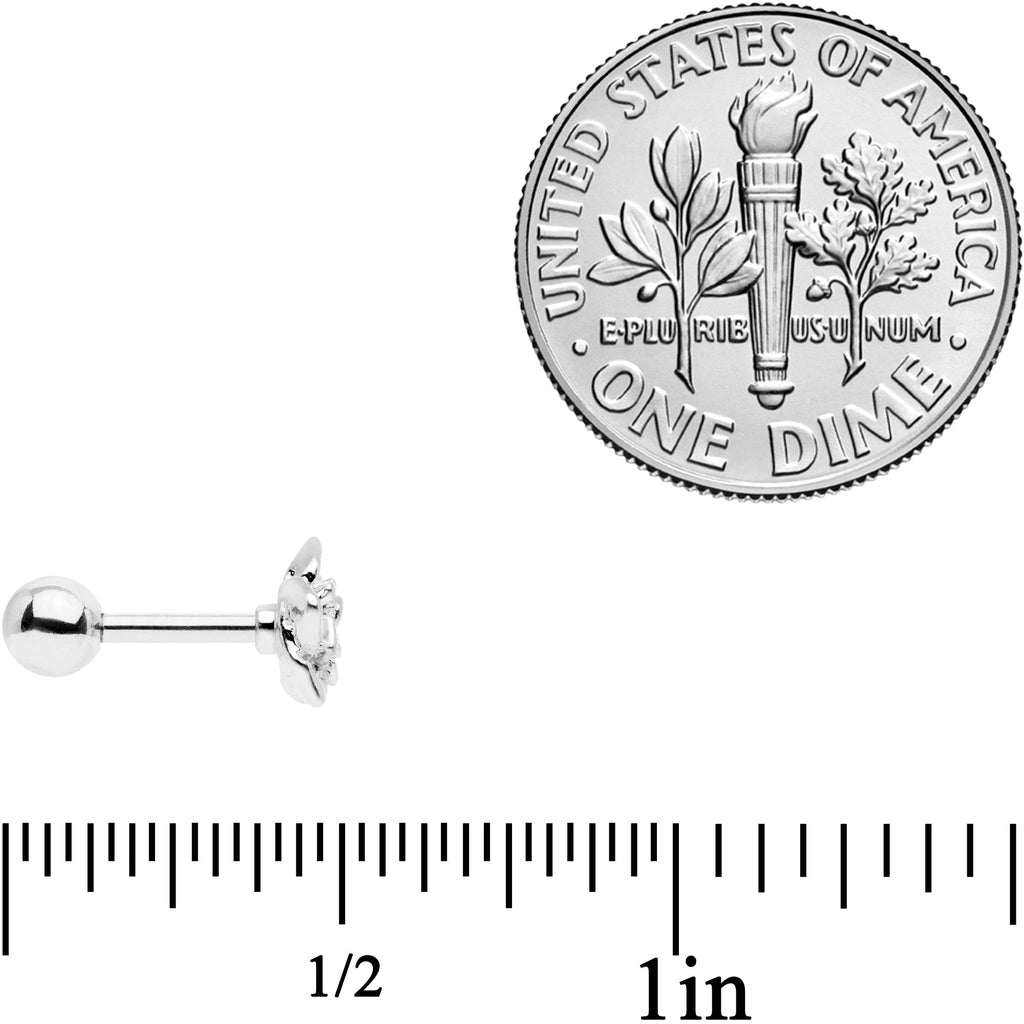 16G 1/4 Openwork Rose Flower Cartilage Tragus Earring