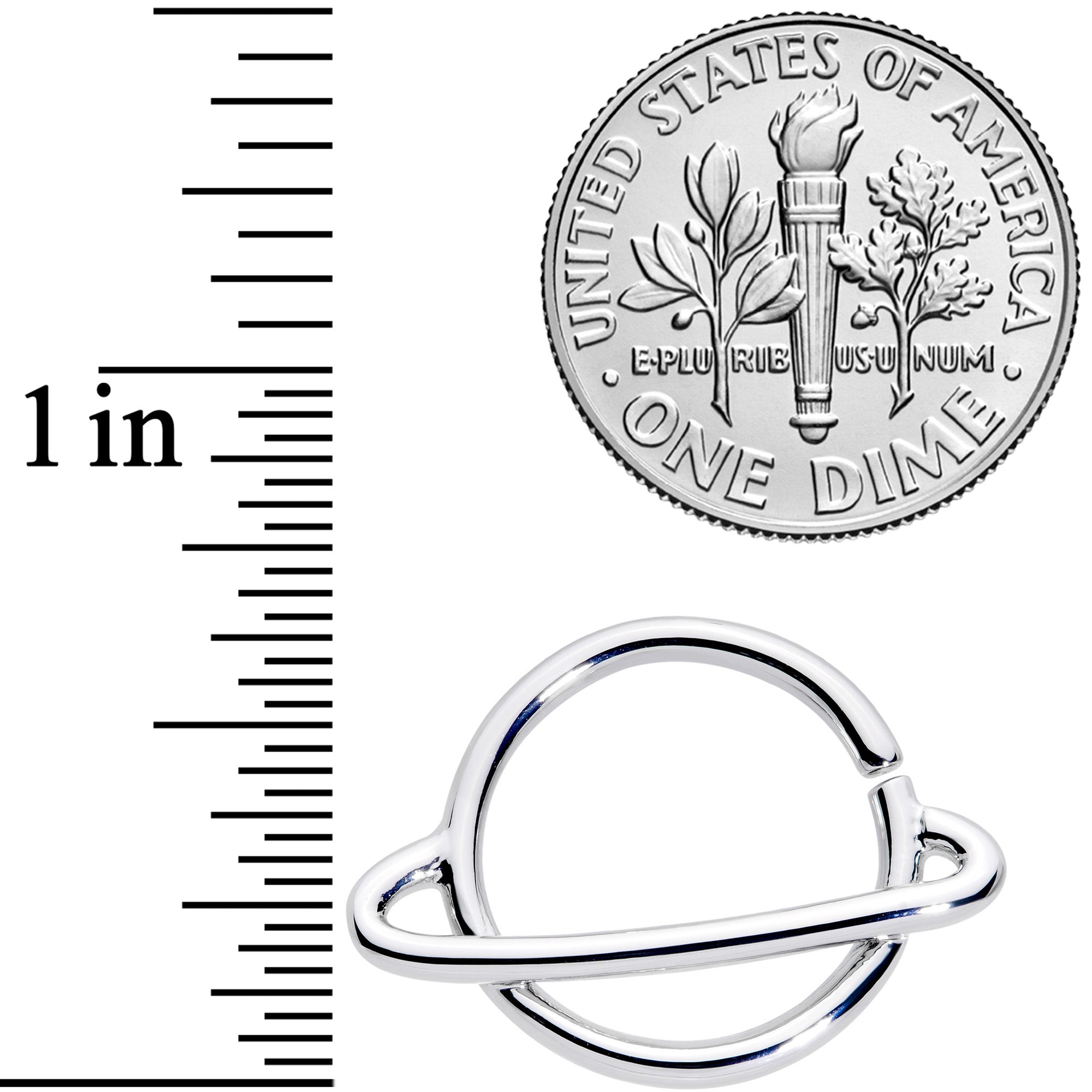 14G 1/2 Ring of Saturn Planet Nipple Ring Set