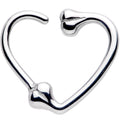 16G 3/8 Bone Heart Left Ear Closure Ring