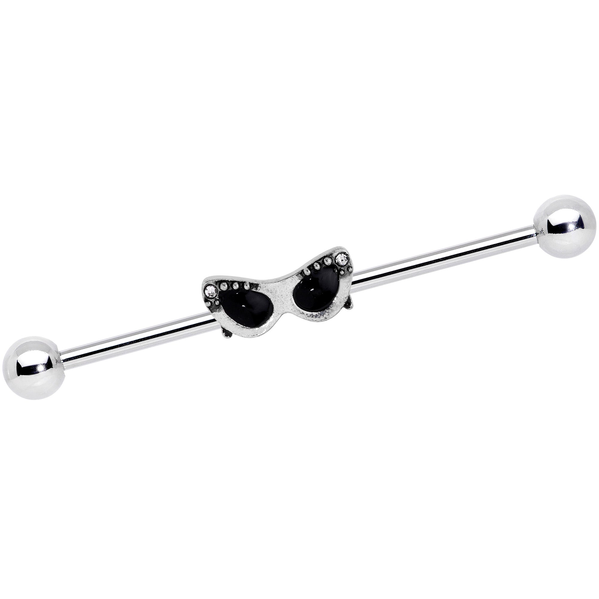 14G Clear Gem 50s Retro Summer Sunglasses Industrial Barbell 38mm
