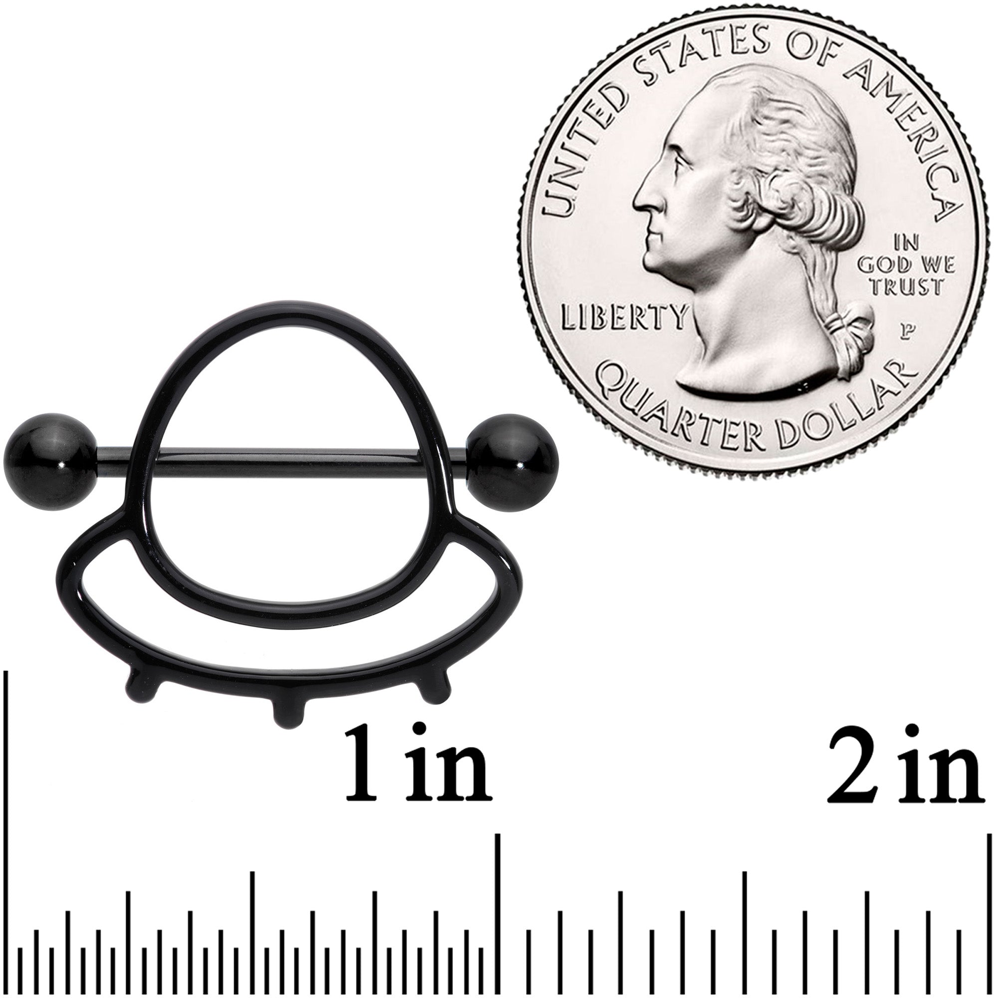 14G 13/16 Black Outer Space UFO Nipple Shield Set