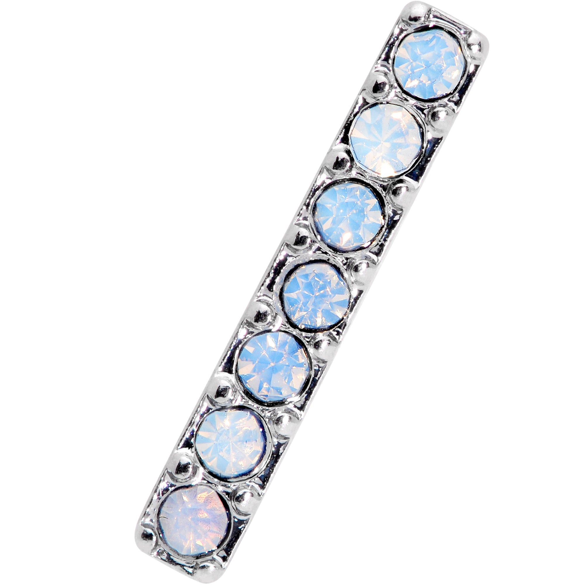 16G 5/16 White Faux Opal Strip Cartilage Tragus Earring