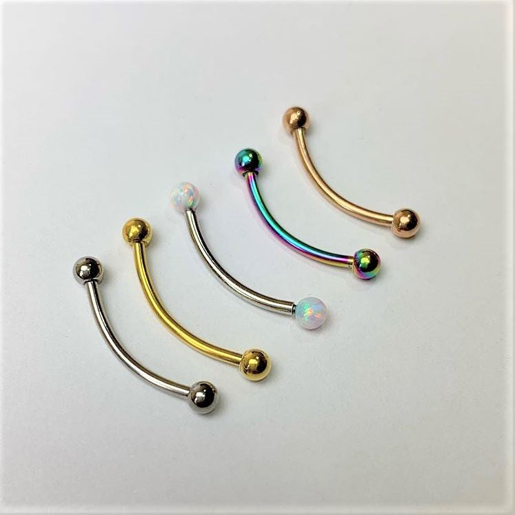 16G 9/16 Rainbow Curved Barbell