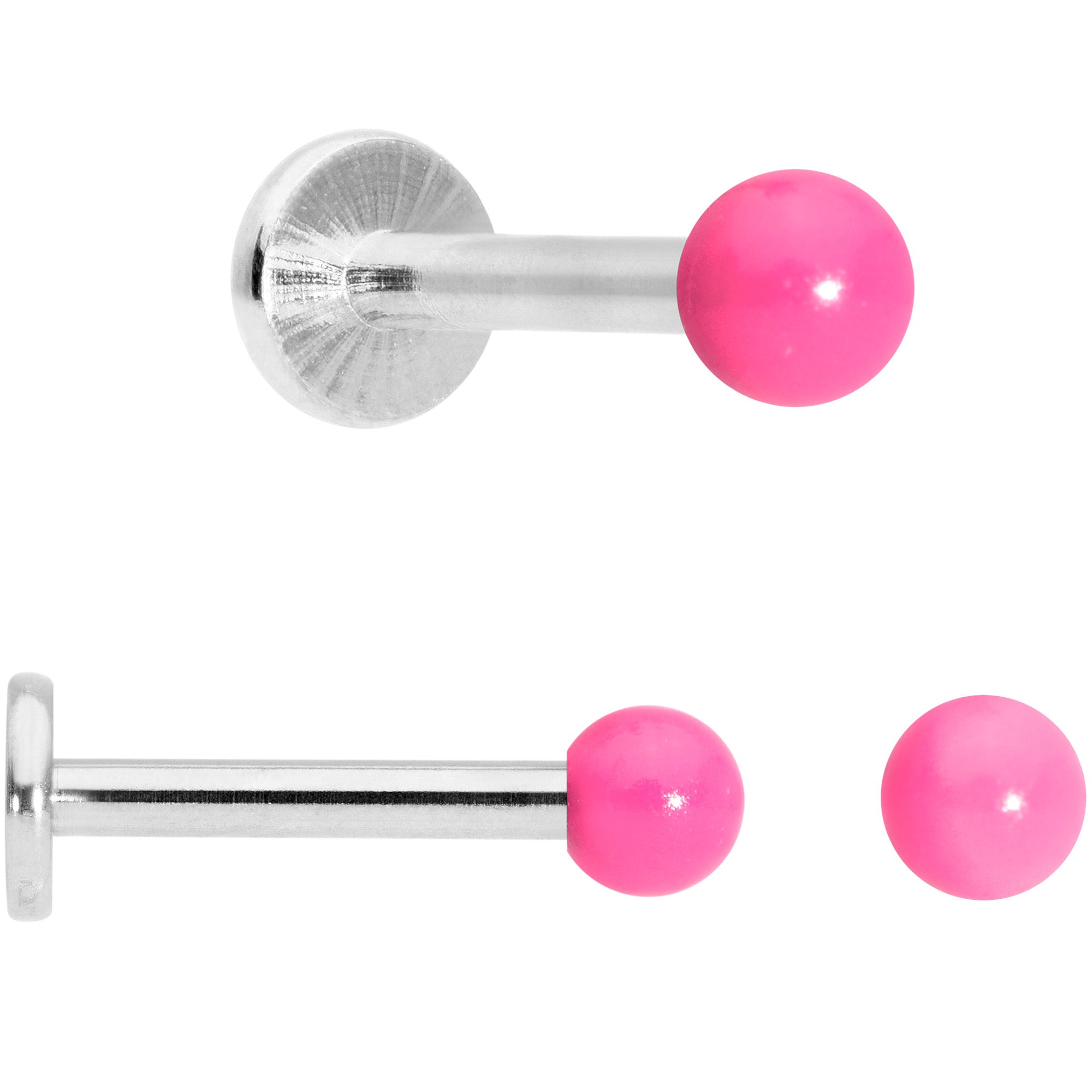 16G 5/16 Blue Pink Yellow Glow Ball Labret Set of 3
