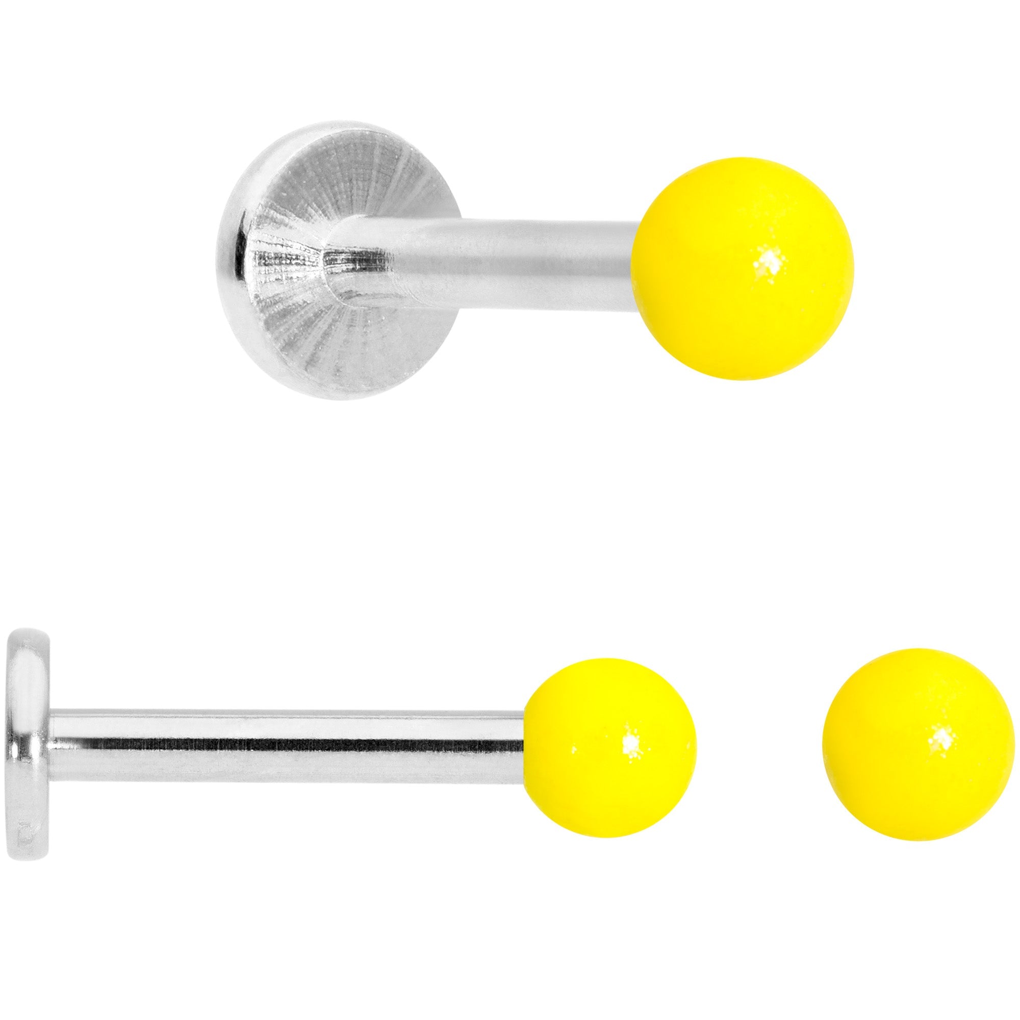 16G 5/16 Blue Pink Yellow Glow Ball Labret Set of 3
