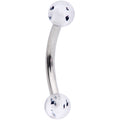 16G 5/16 Black Splatter Curved Eyebrow Ring