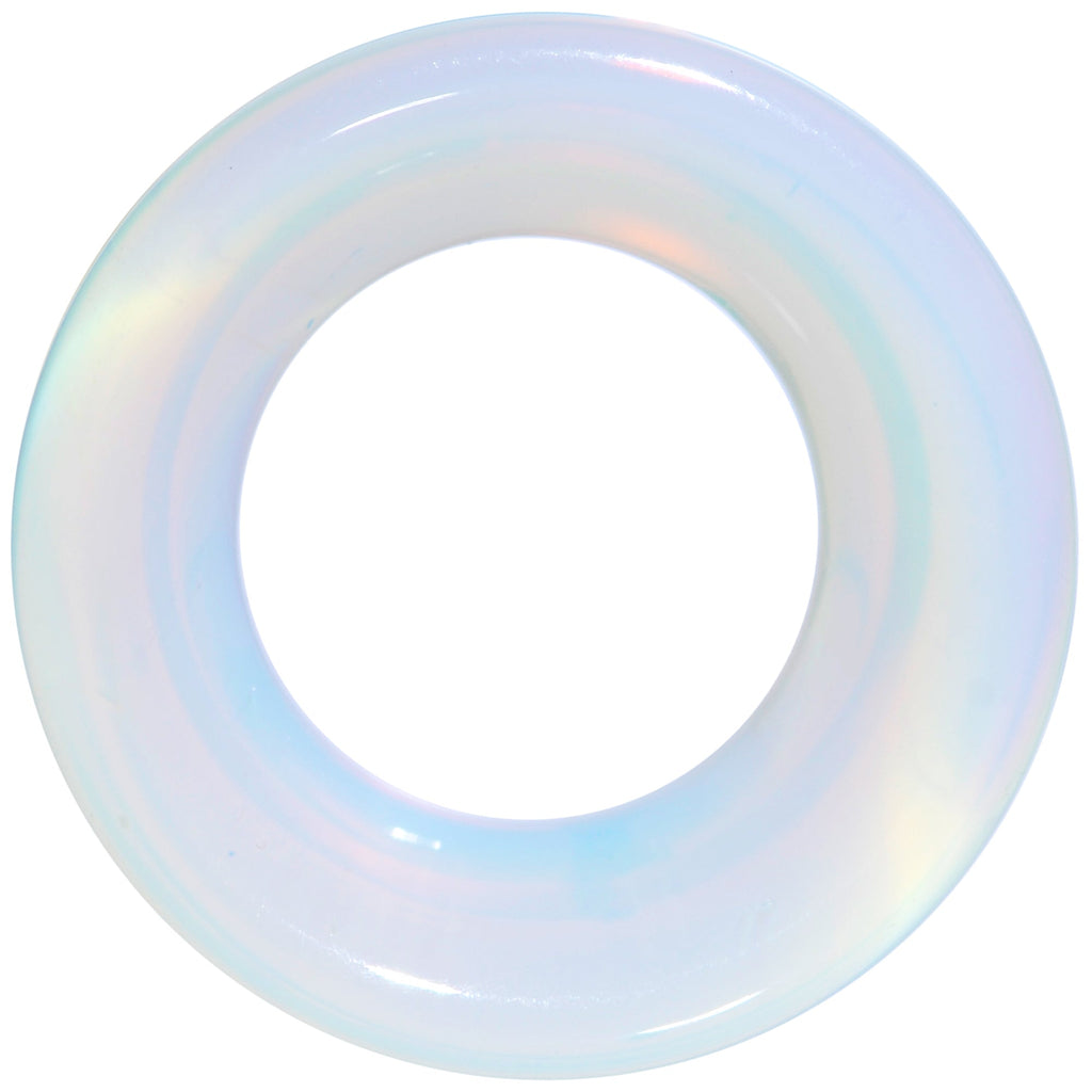 Translucent White Glass Tunnel Plug Set 2G to 1 Inch