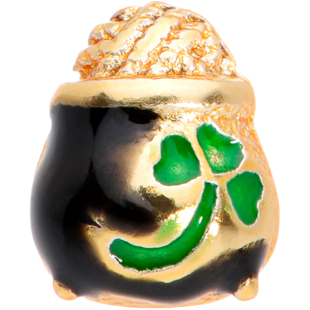 18G 5/16 Gold Tone St Patricks Day Pot O Gold L Shaped Nose Ring