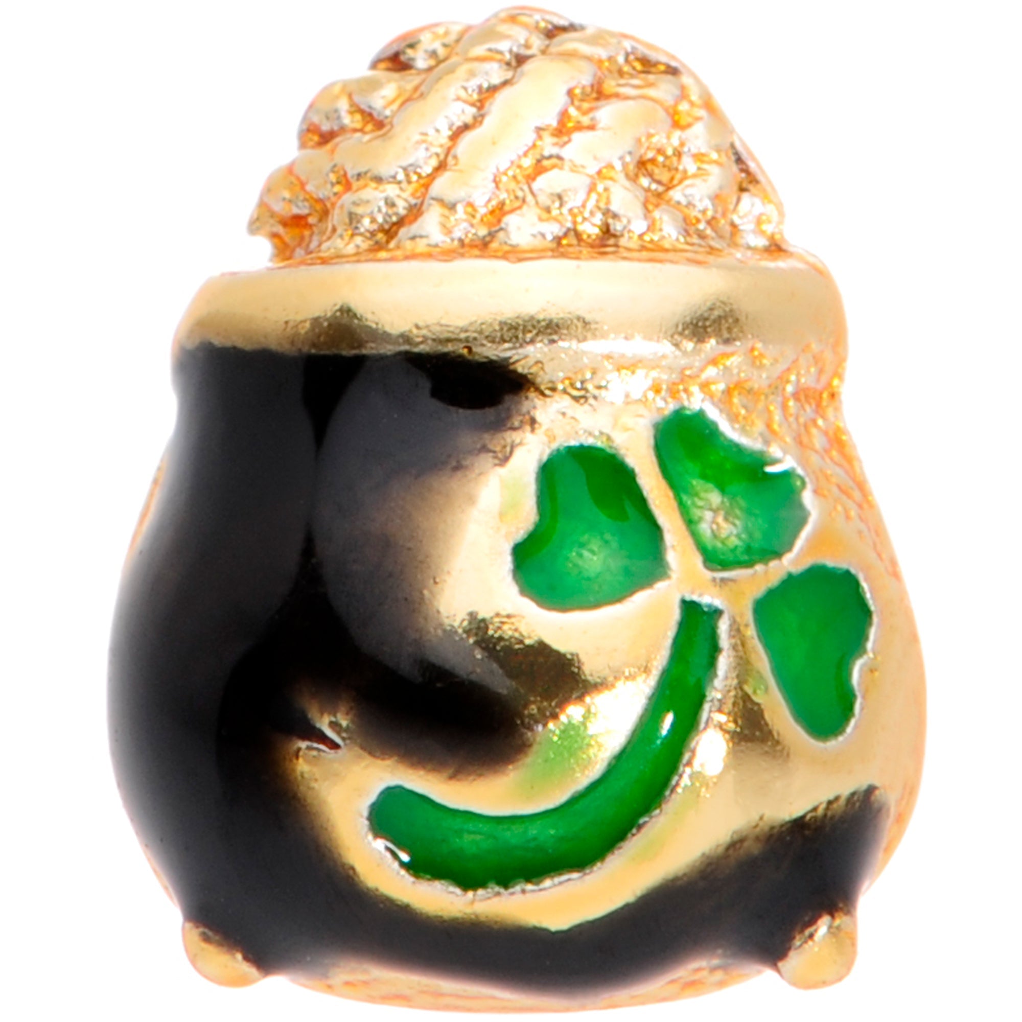 20G 5/16 Gold Tone St Patricks Day Pot O Gold L Shaped Nose Ring