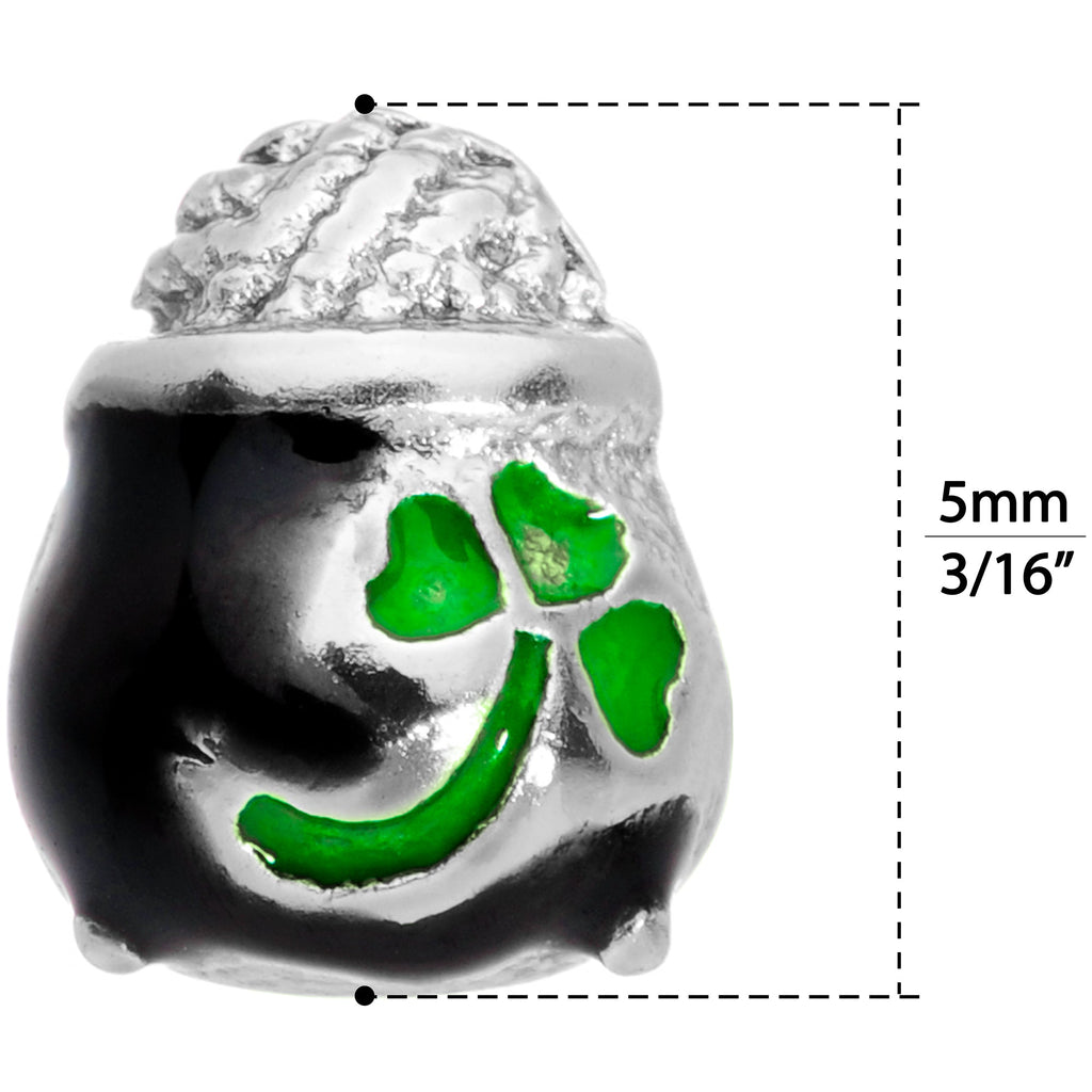 18G 5/16 St Patricks Day Pot O Gold L Shaped Nose Ring