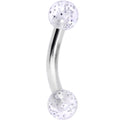 14G 5/16 Clear Speckled Acrylic End Curved Eyebrow Ring
