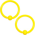 16G 3/8 Yellow Glow in the Dark BCR Captive Ring Set of 2