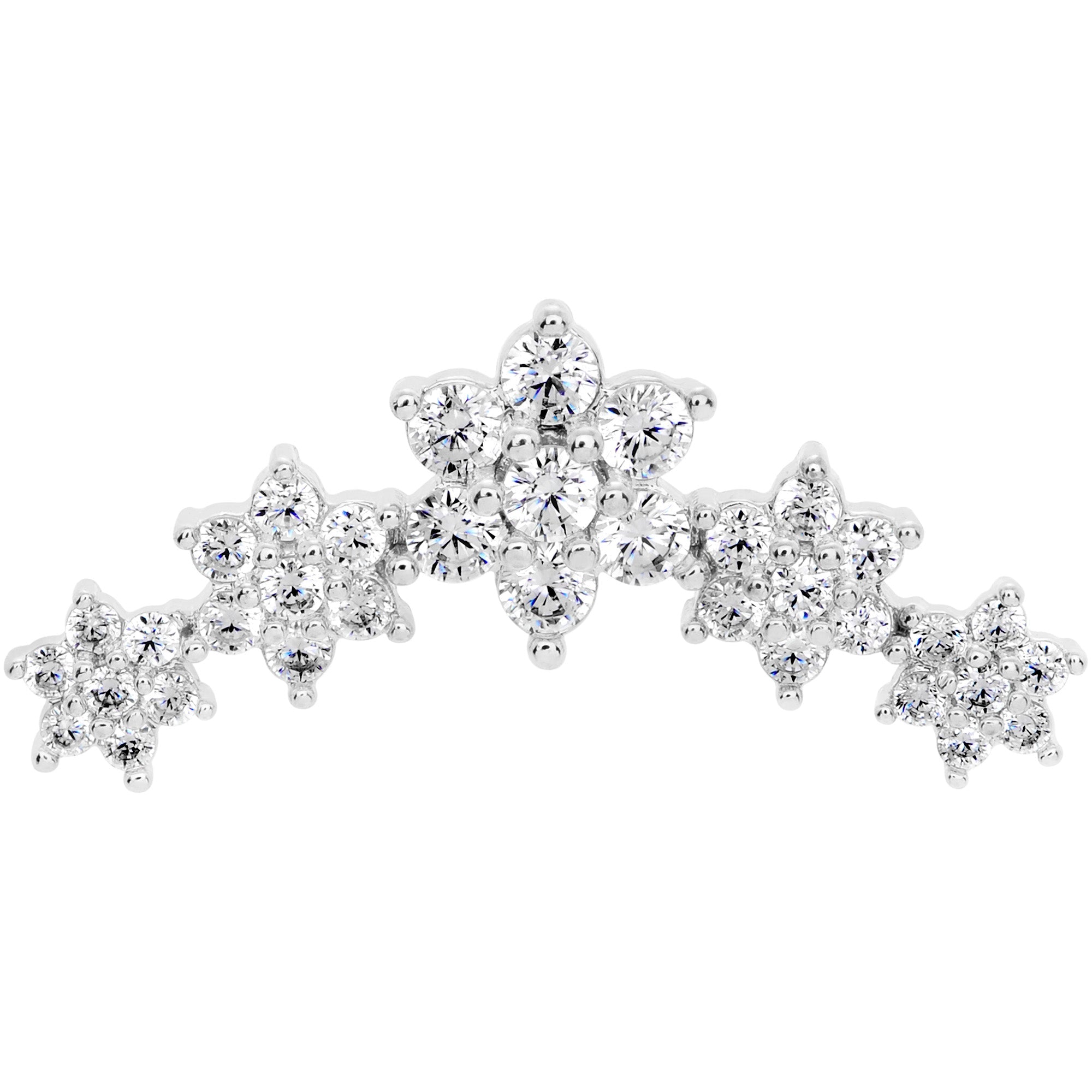 16G 5/16 Clear CZ Gem Floral Internal Thread Labret