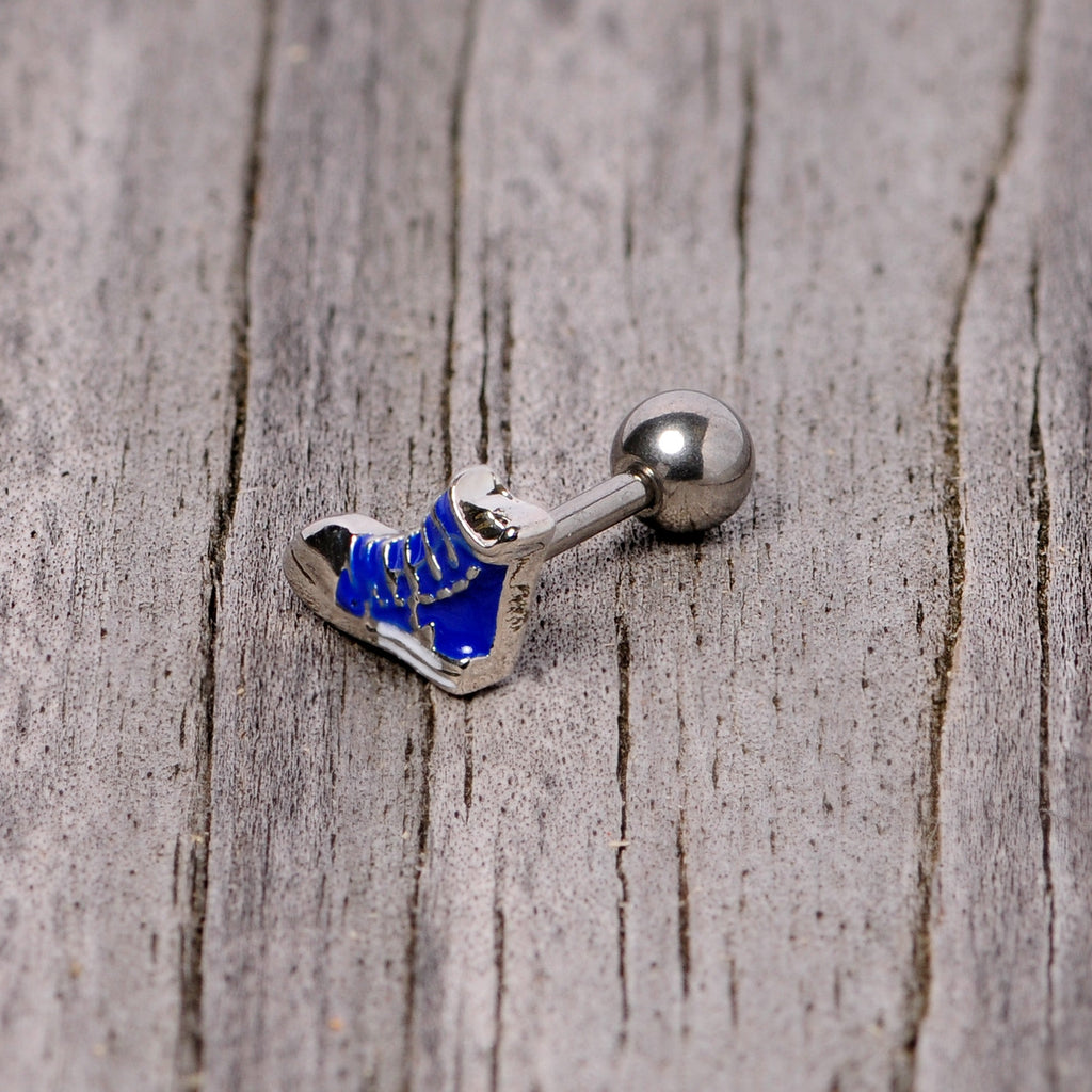 16G 1/4 Blue High Top Sneaker Cartilage Tragus Earring