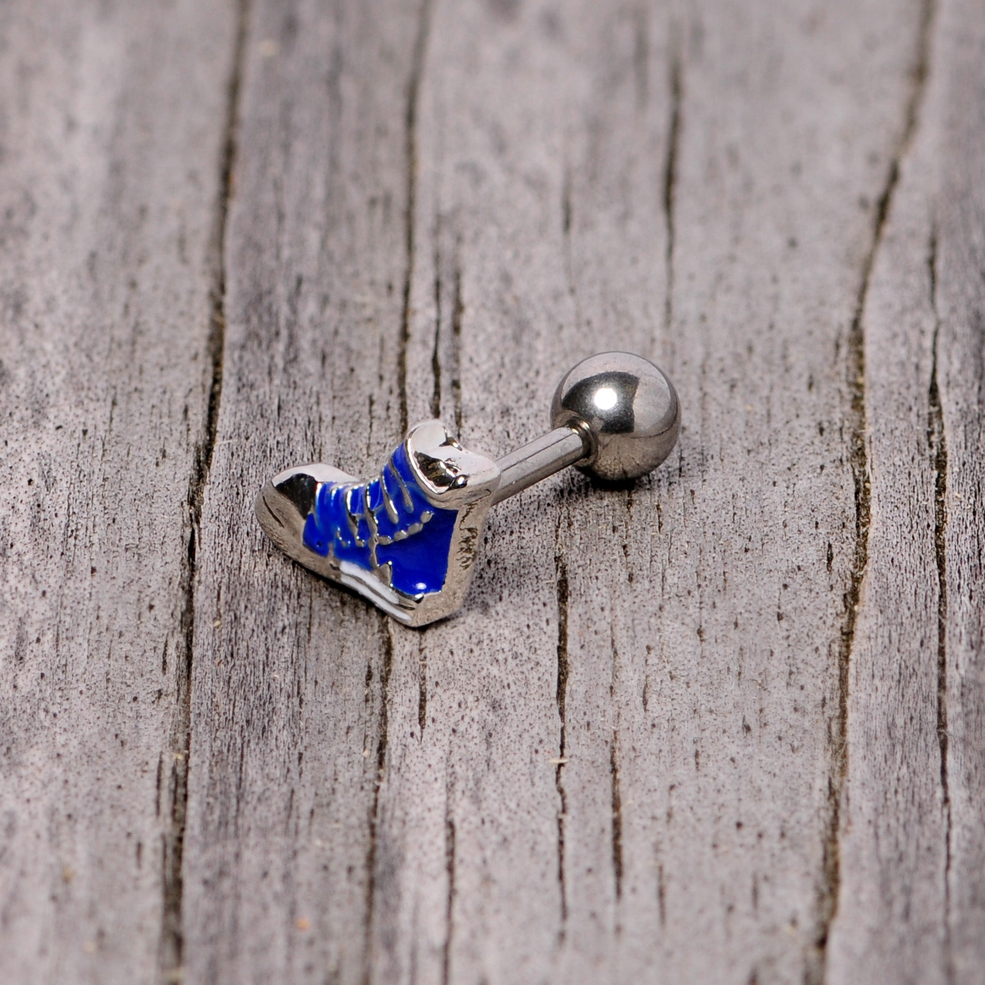 16G 1/4 Blue High Top Sneaker Cartilage Tragus Earring