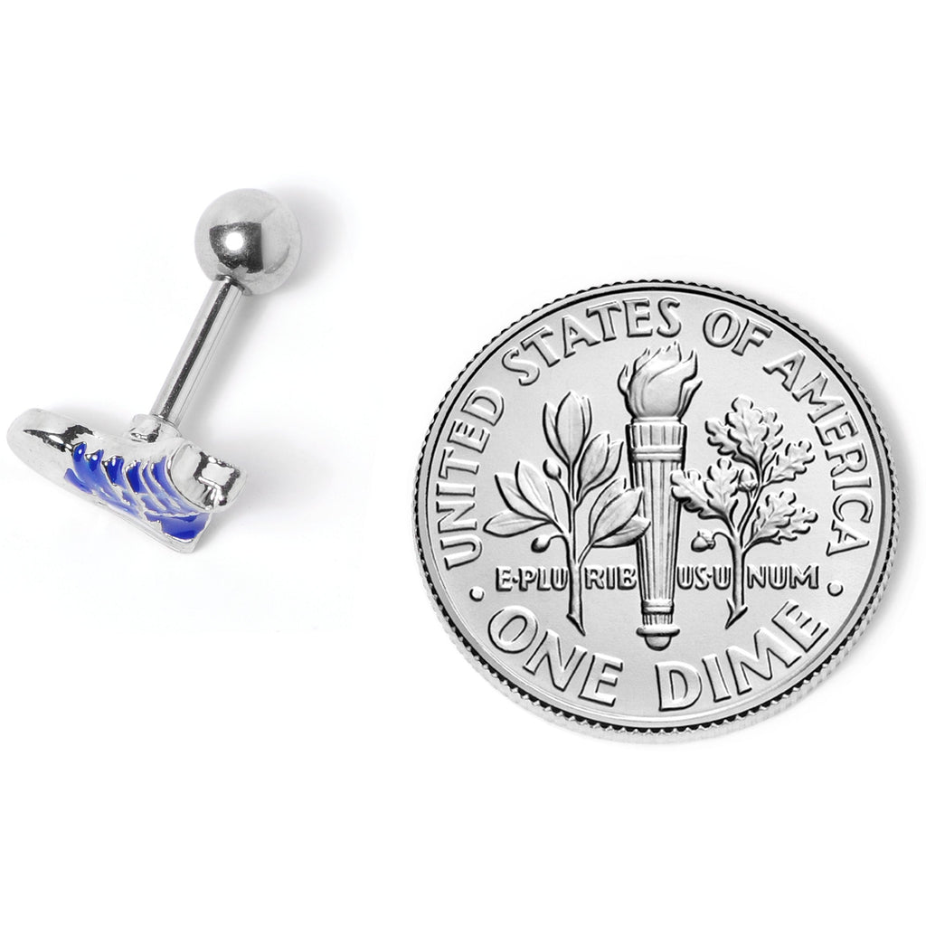 16G 1/4 Blue High Top Sneaker Cartilage Tragus Earring