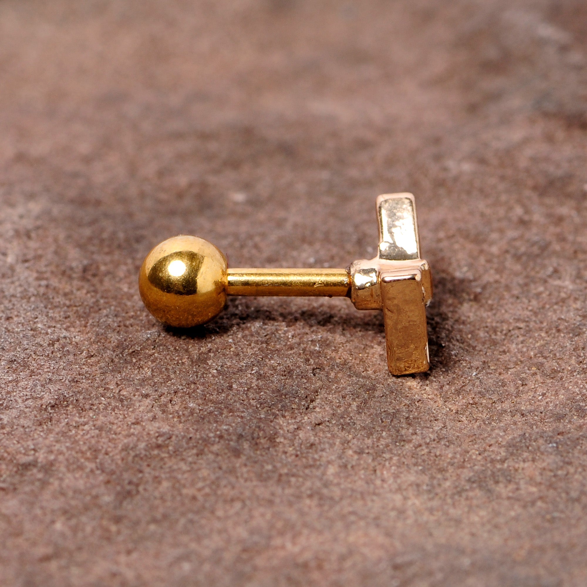 16G 1/4 Clear Gem Gold Tone Bow Tie Cartilage Tragus Earring