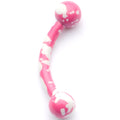 16G 5/16 Pink White Glow in the Dark Curved Eyebrow Ring