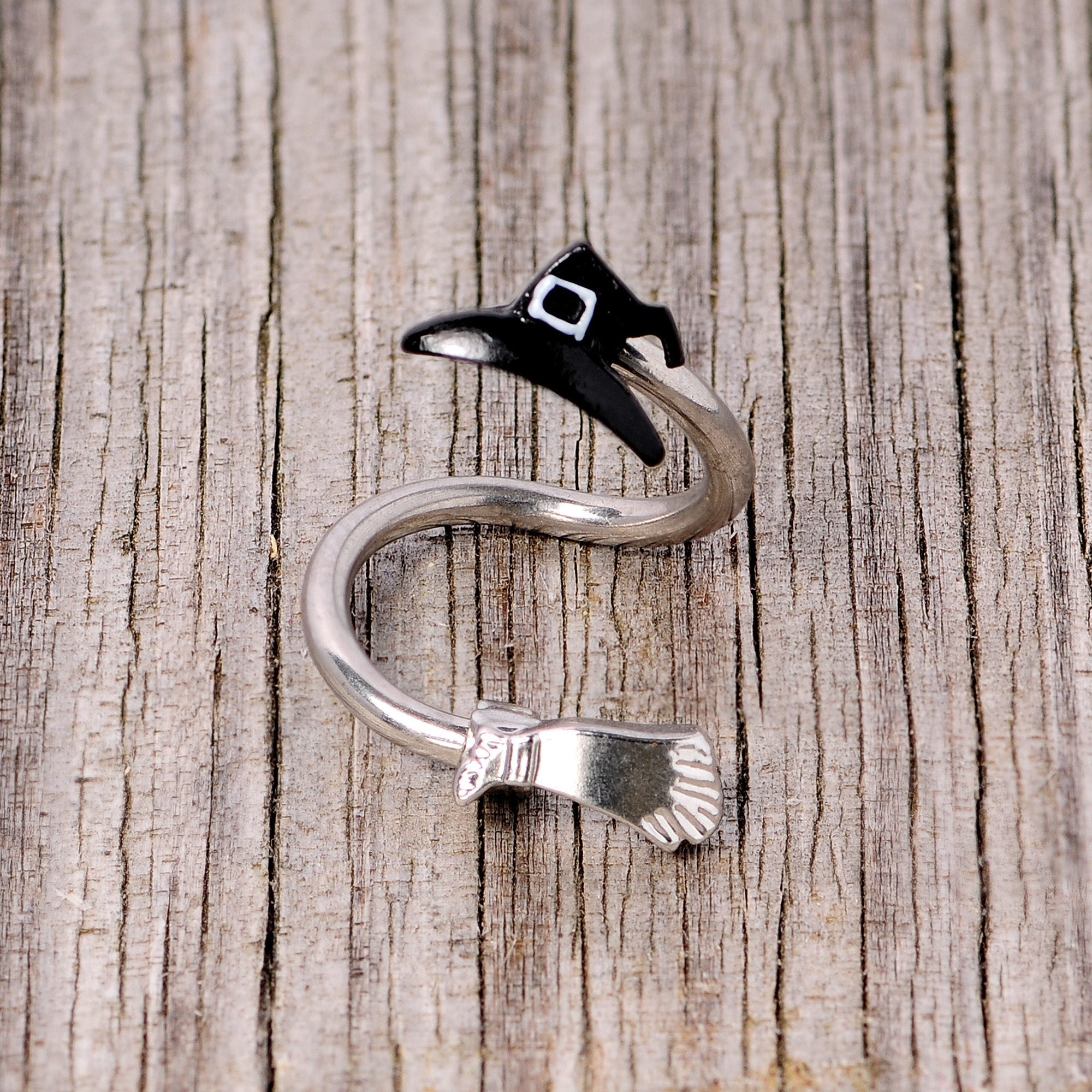 Hat and Broom Im a Witch Kit Halloween Spiral Twister Belly Ring