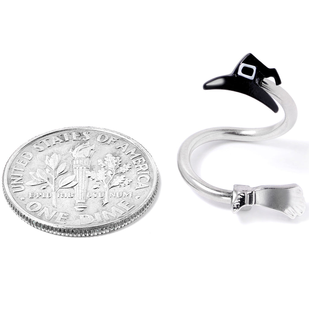 Hat and Broom Im a Witch Kit Halloween Spiral Twister Belly Ring