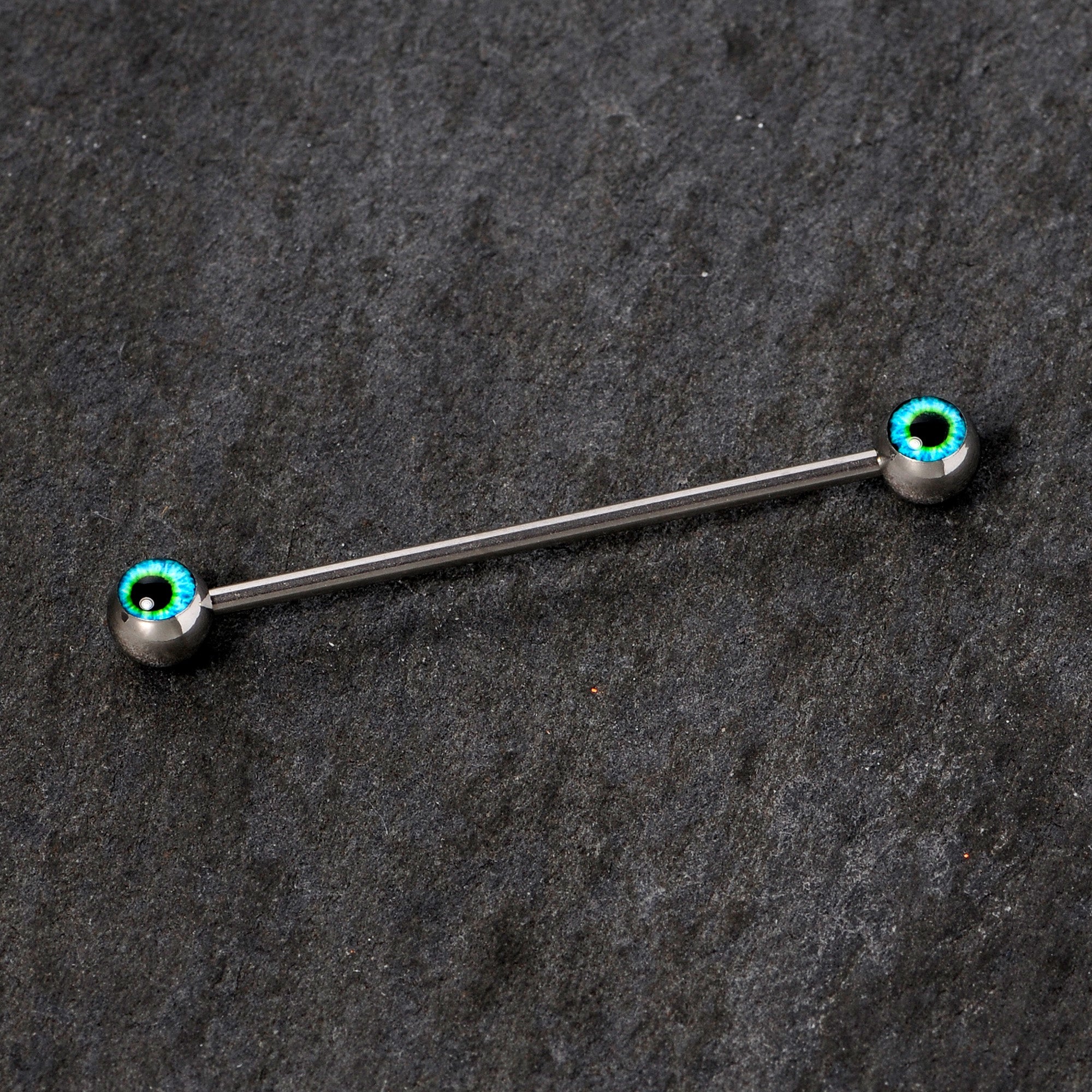 14G Haunting Human Eyeball Halloween Industrial Barbell 38mm