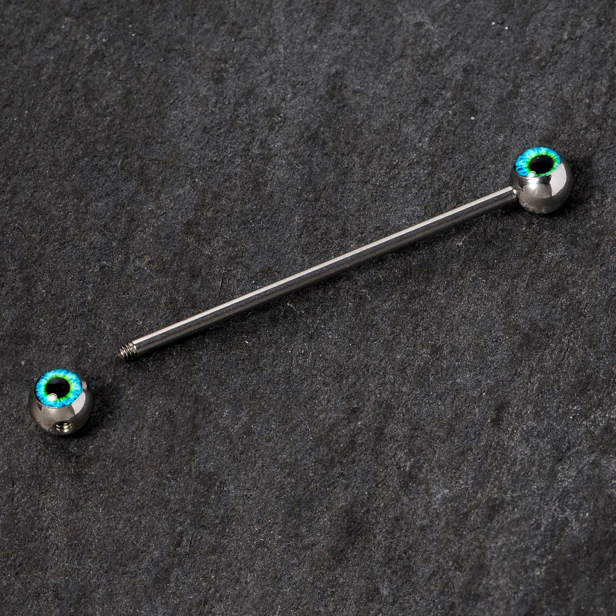 14G Haunting Human Eyeball Halloween Industrial Barbell 38mm