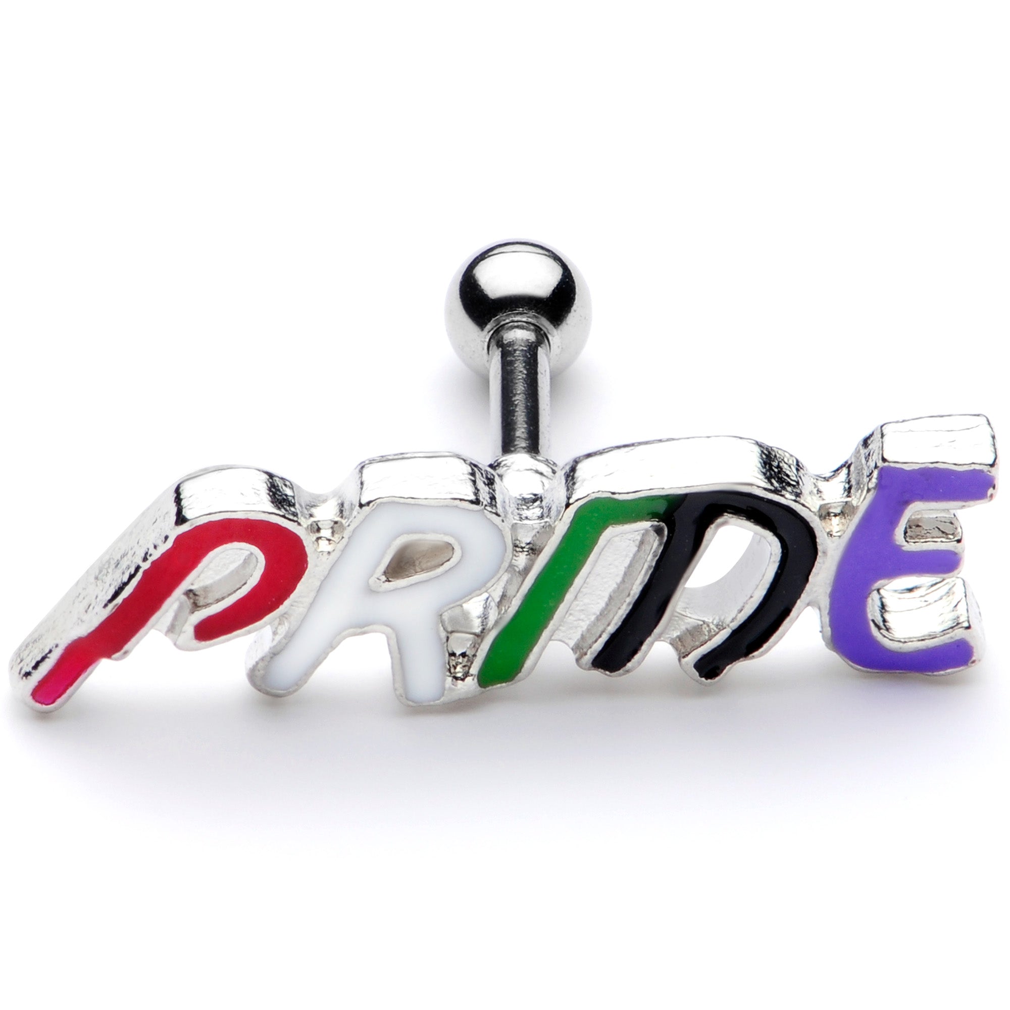 16G 1/4 Multicolor Rainbow Pride Cartilage Tragus Earring