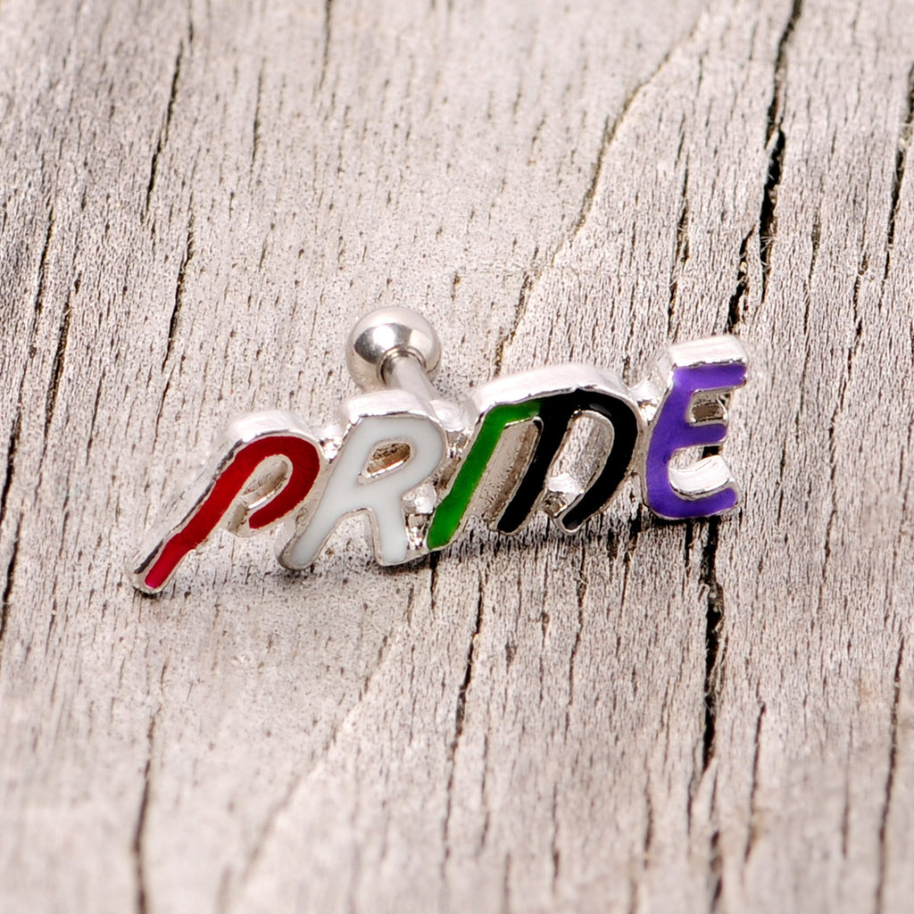 16G 1/4 Multicolor Rainbow Pride Cartilage Tragus Earring