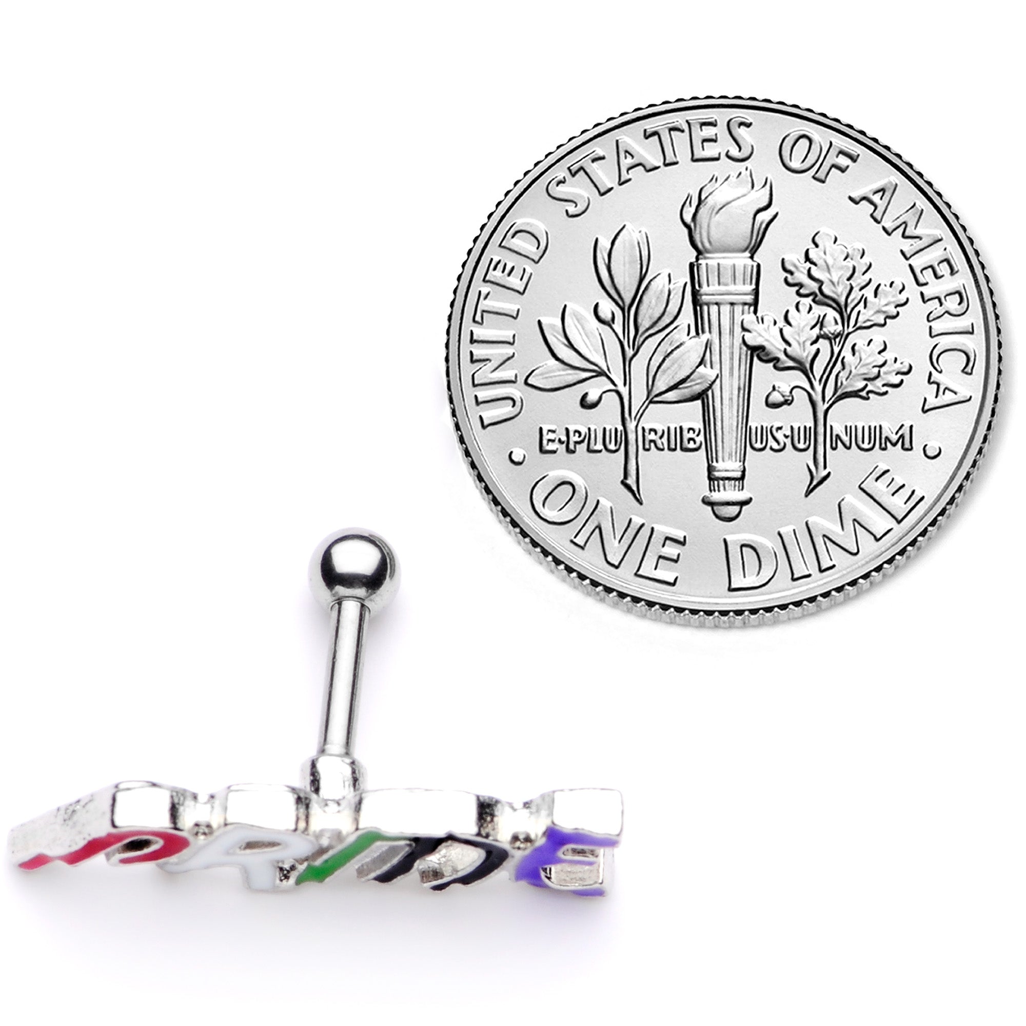 16G 1/4 Multicolor Rainbow Pride Cartilage Tragus Earring