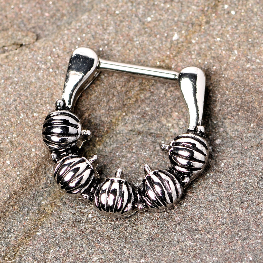 16G 5/16 Pumpkin Patch Halloween Septum Clicker