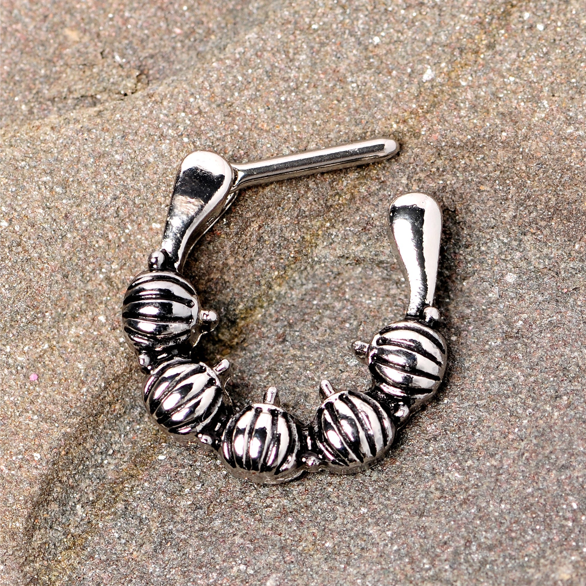 16G 5/16 Pumpkin Patch Halloween Septum Clicker