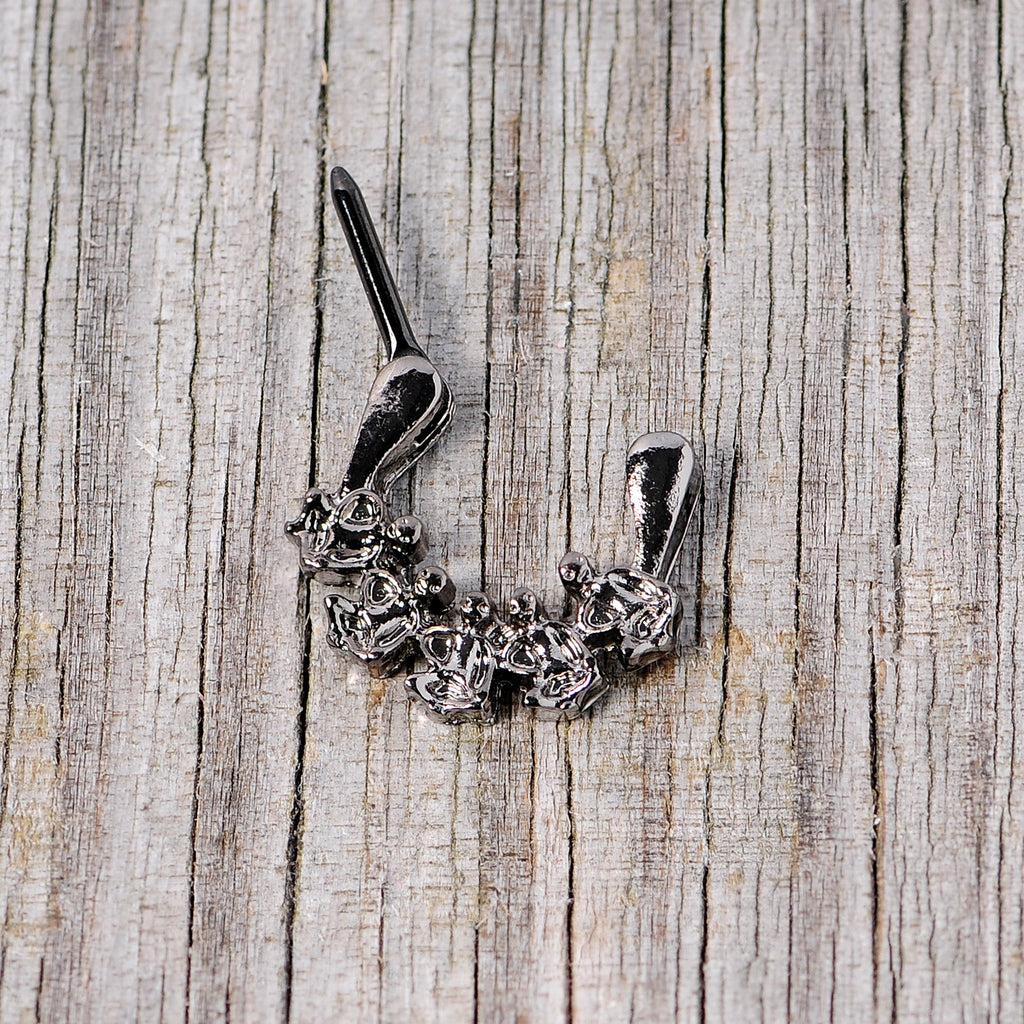 16G 5/16 Black Scary Skeletons Halloween Septum Clicker