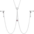 14G 5/8 Pink Gem Sun Heart Star Nipple Chain Necklace