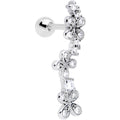 16G 1/4 Clear CZ Gem Loopy Garland Flower Cartilage Tragus