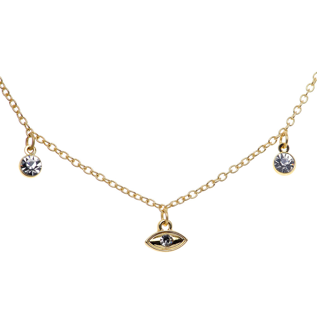 14G 9/16 Clear Gem Gold Tone Eye Star Feather Dangle Nipple Chain