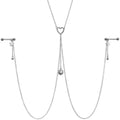 14G 5/8 Clear Gem Sun Heart Star Nipple Chain Necklace
