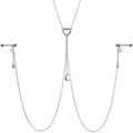 14G 5/8 Pink Gem Moon Heart Star Nipple Chain Necklace