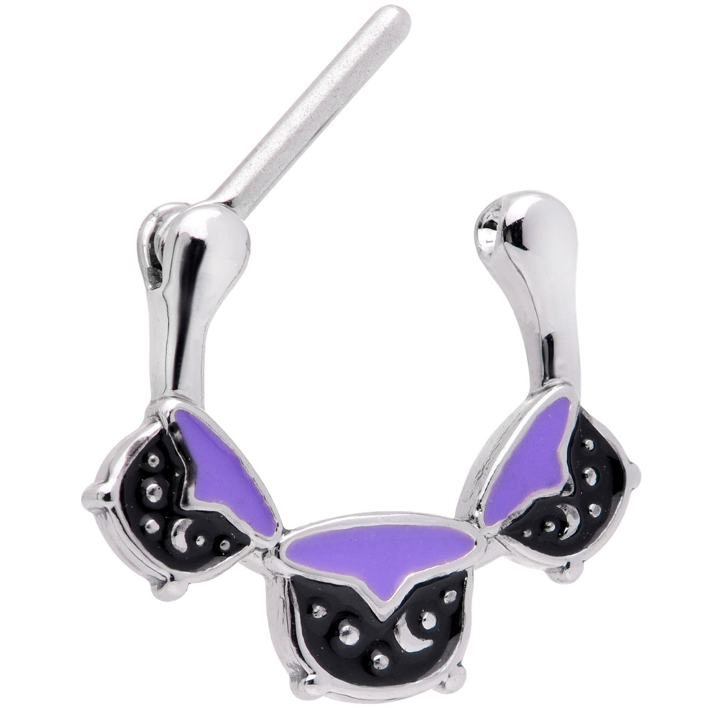 16G 3/8 Black Purple Cauldron Halloween Cartilage Clicker