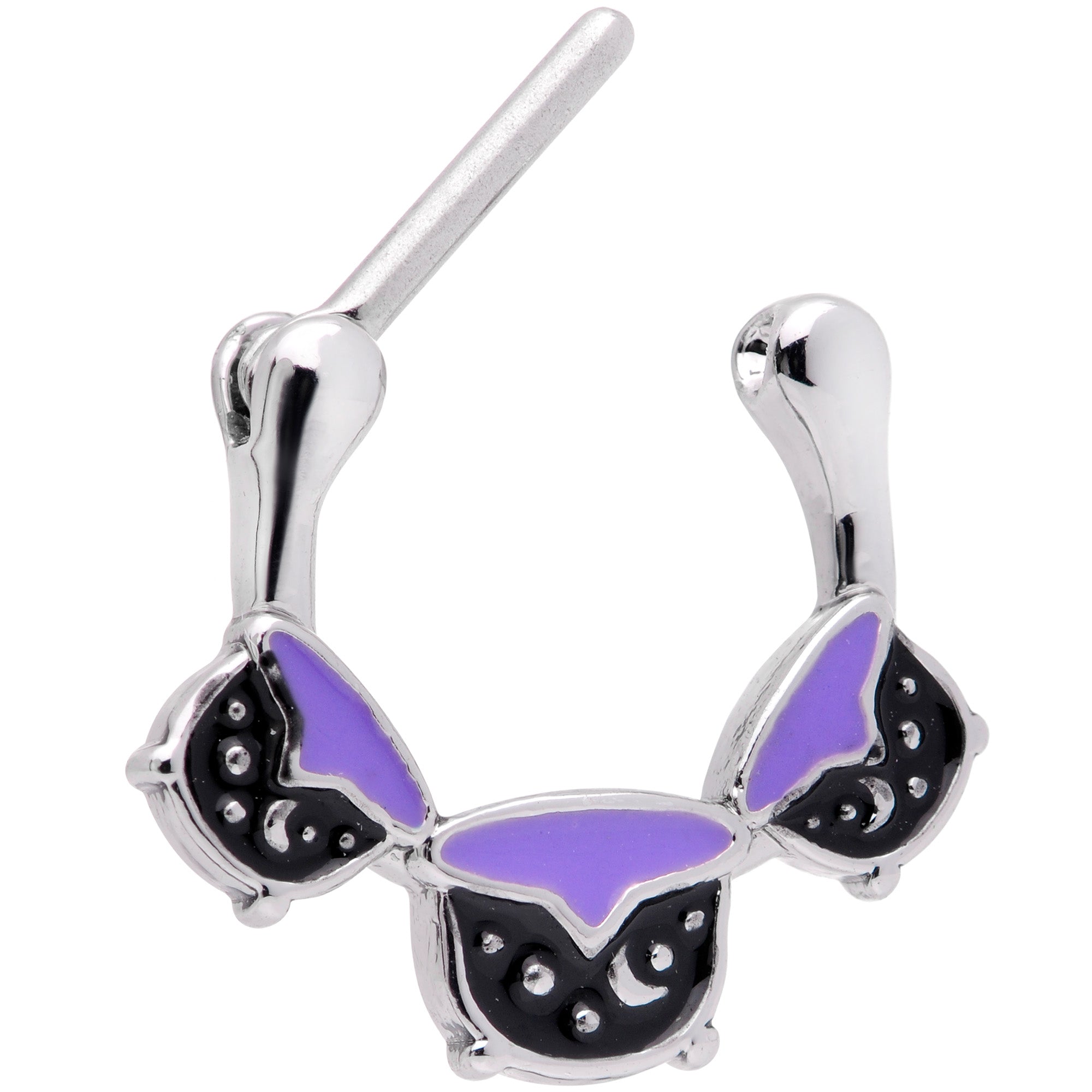 16G 3/8 Black Purple Cauldron Halloween Cartilage Clicker