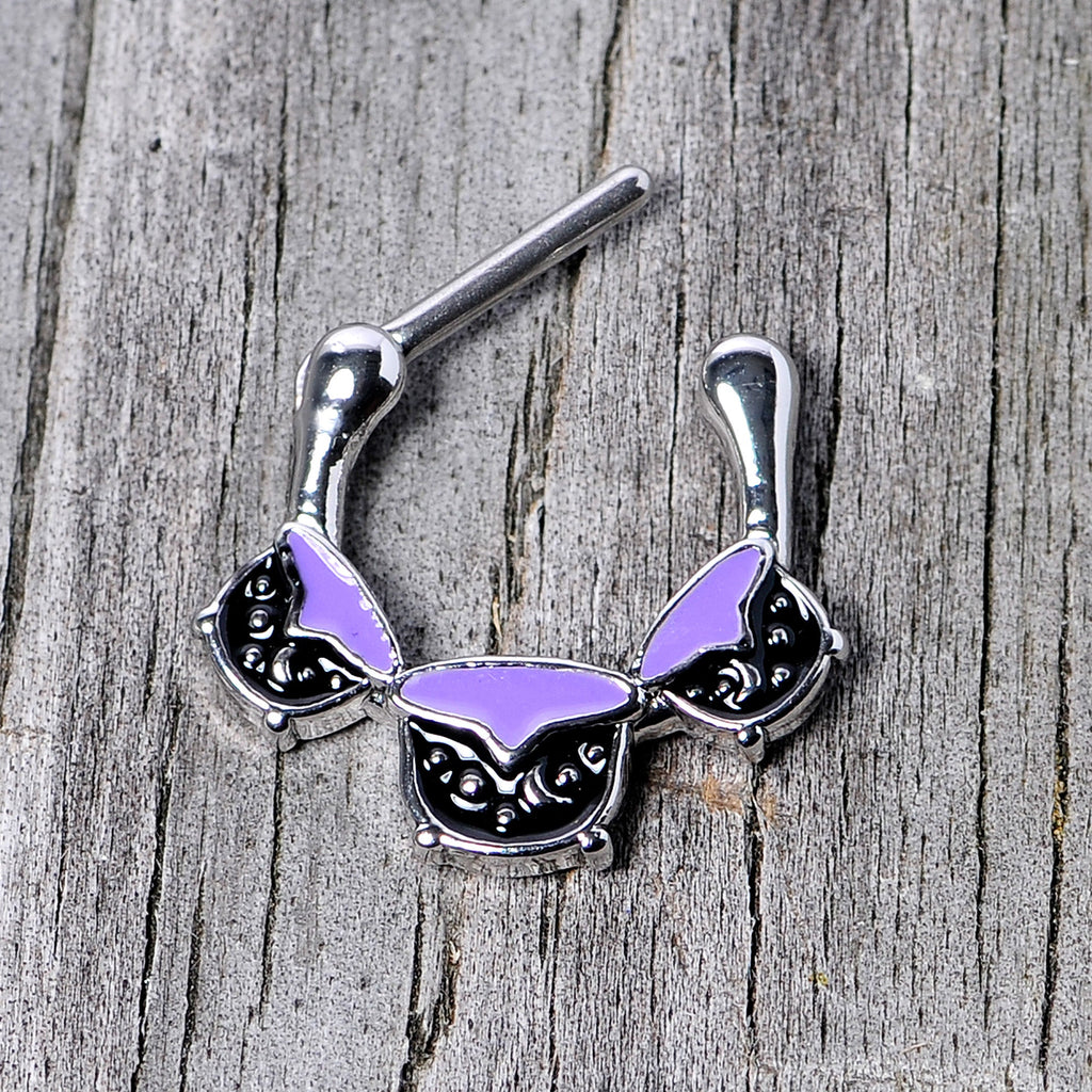 16G 3/8 Black Purple Cauldron Halloween Cartilage Clicker