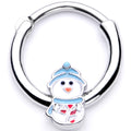 16G 3/8 Snowman Winter Holiday Christmas Septum Clicker