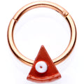 16G 3/8 Rose Gold Tone Pumpkin Pie Holiday Hinged Segment Ring