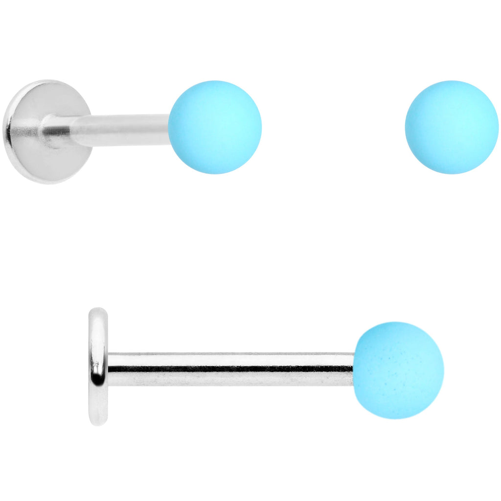 16G 5/16 Blue Green Grey Matte Labret Monroe Tragus Set of 4