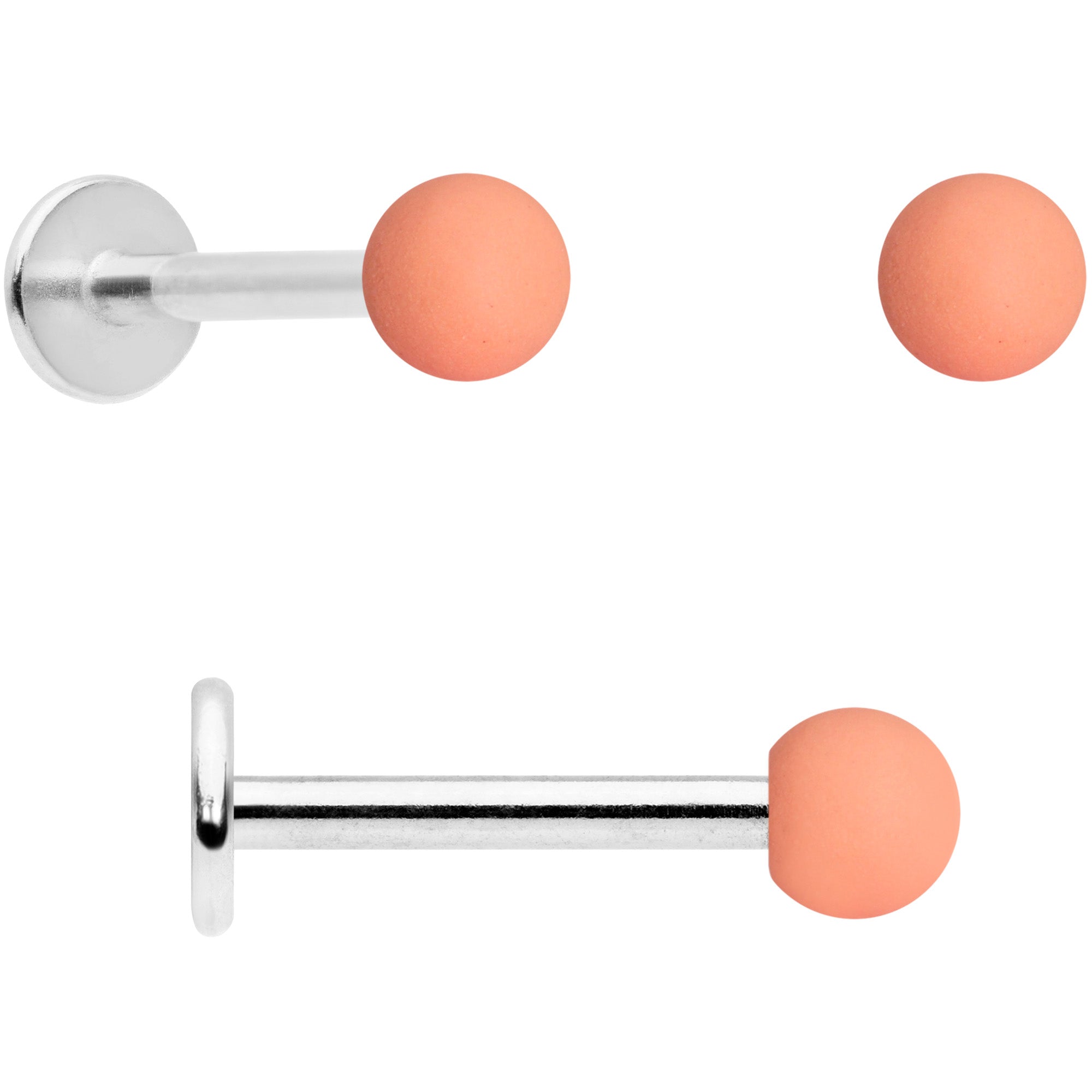 16G 5/16 Pink Peach Matte Labret Monroe Tragus Set of 4