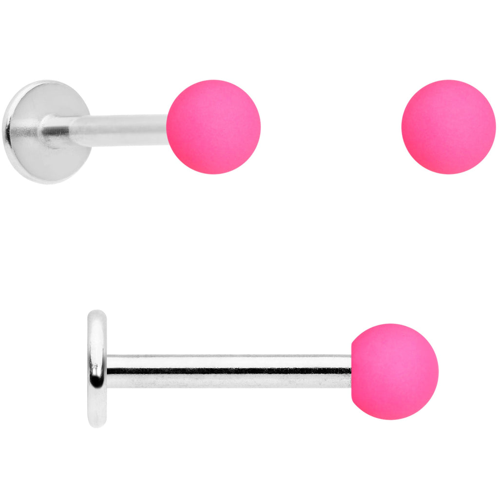 16G 5/16 Pink Peach Matte Labret Monroe Tragus Set of 4