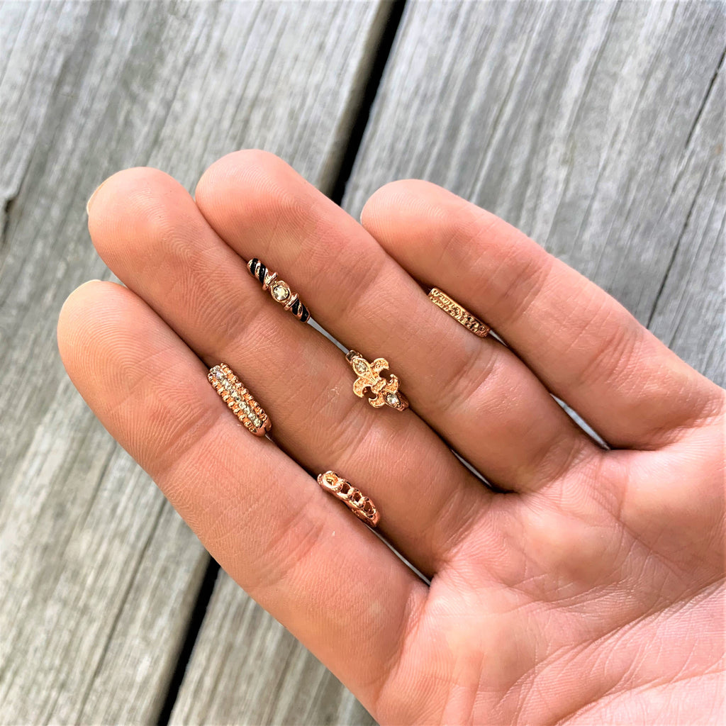 20G 3/8 Clear Gem Rose Gold Tone Twist Faux Hoop Nose Bone